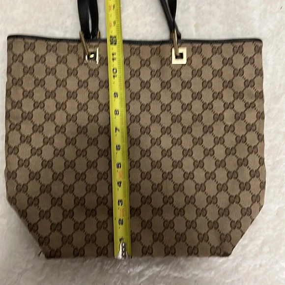 Authentic Gucci Brown and Black Monogram Tote Bag - Picture 12 of 12